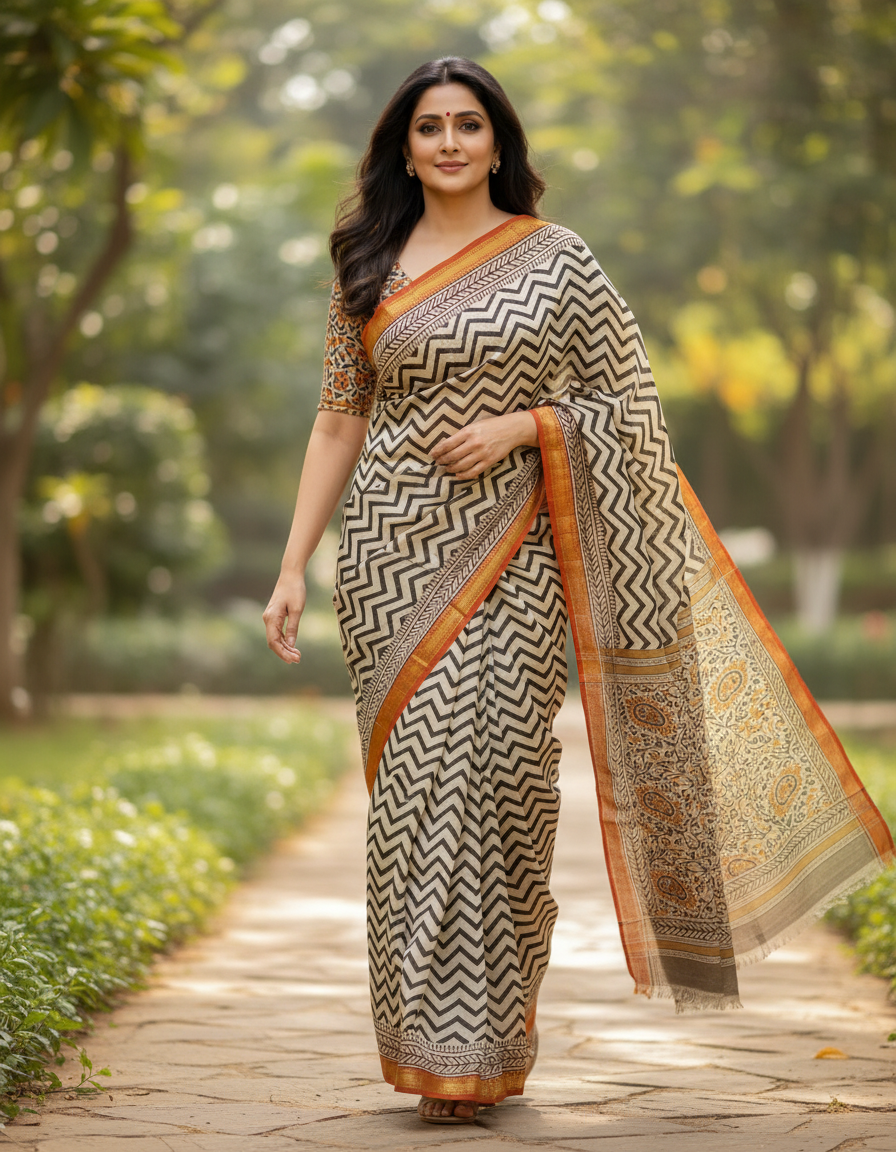 Mul chanderi saree