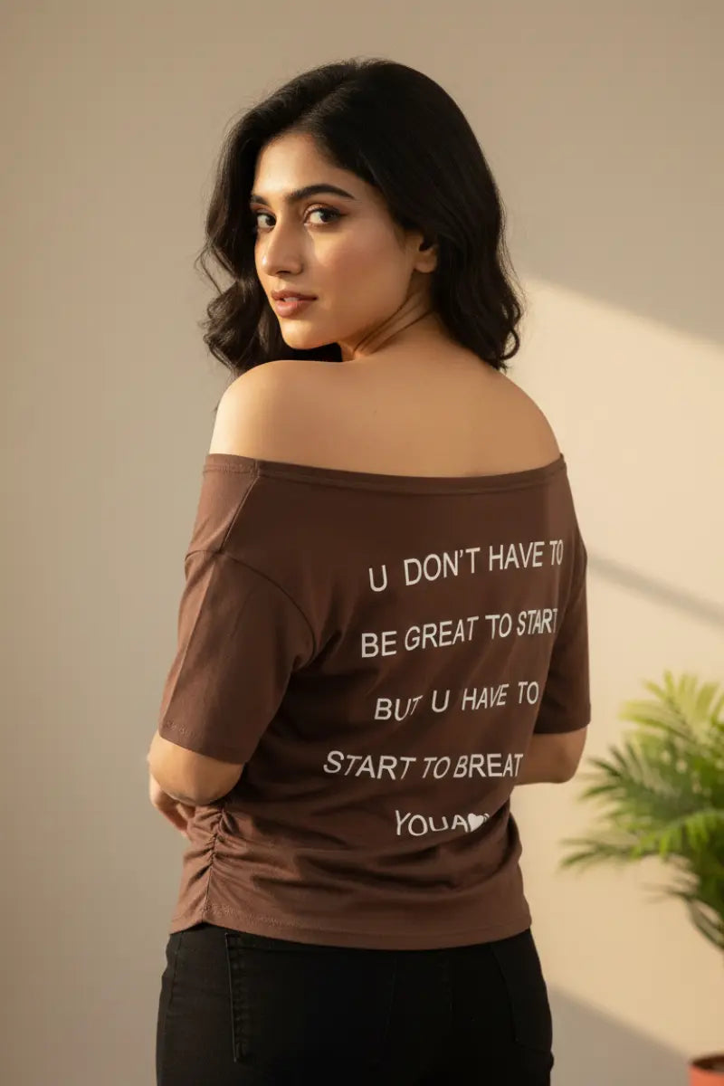 Off-shoulder T-shirt