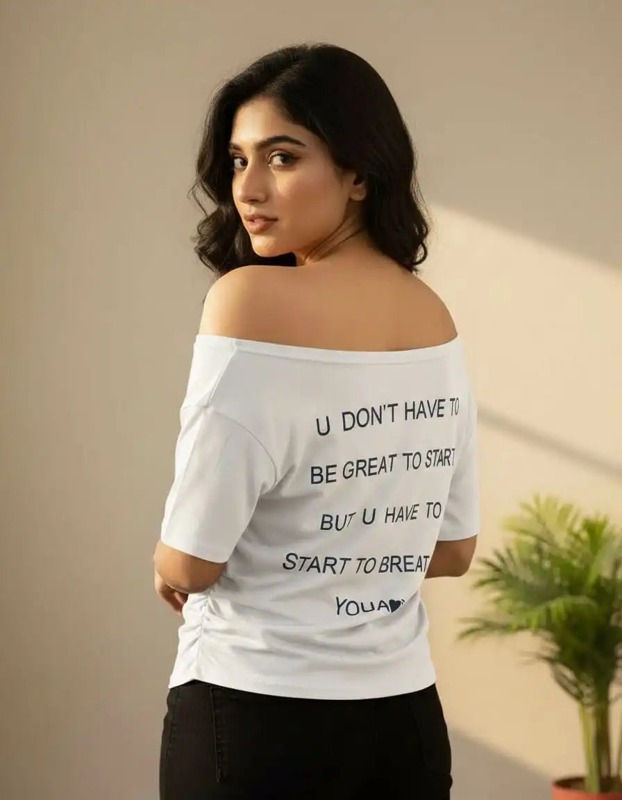 Off-shoulder T-shirt