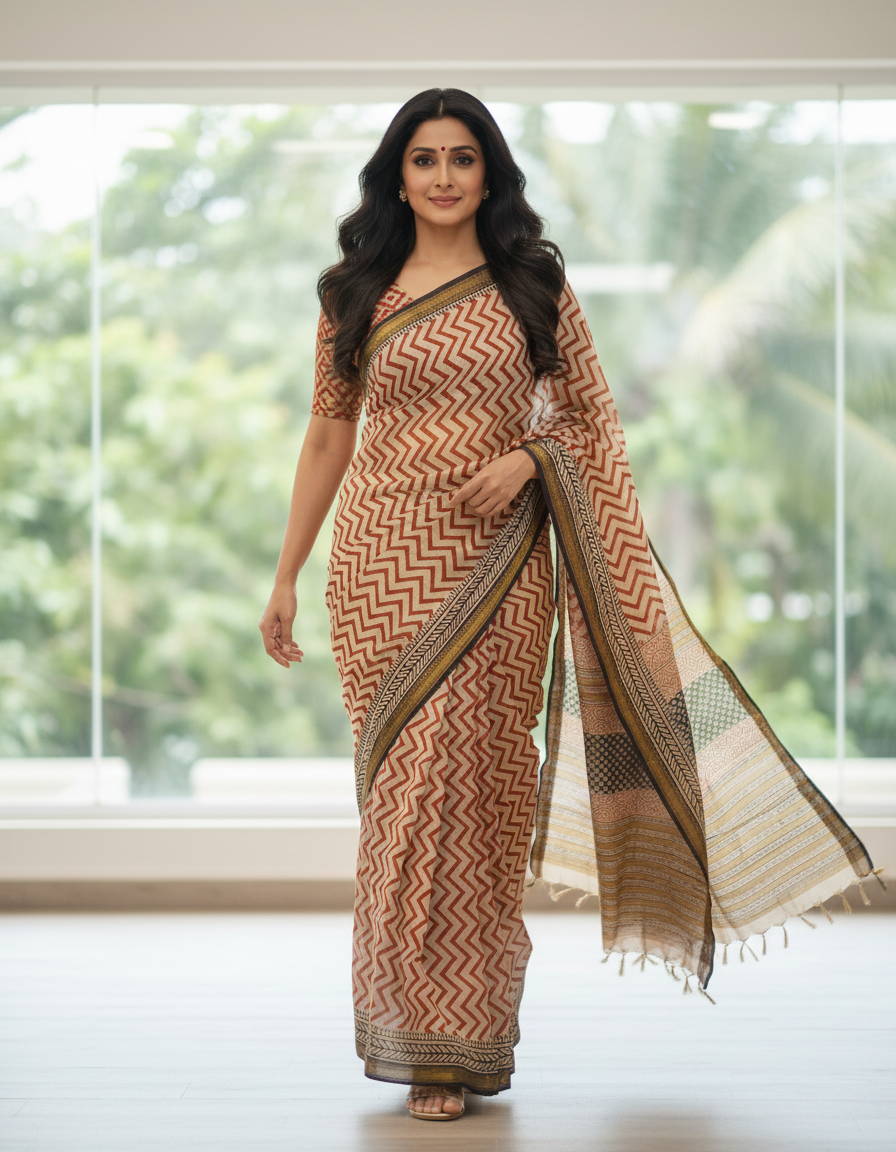 Mul chanderi saree